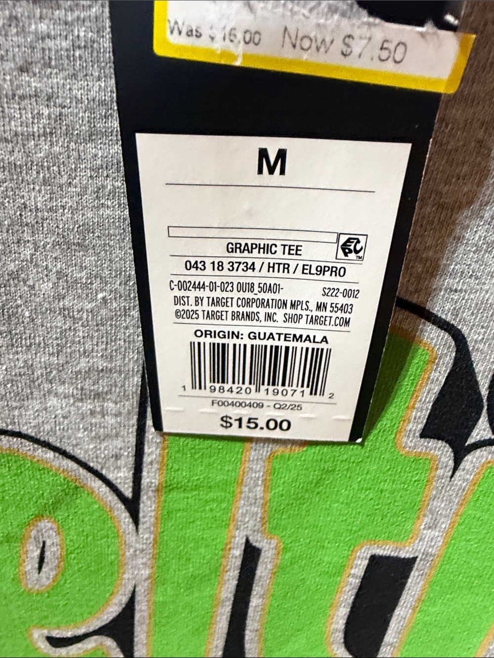 Target Gray Tee with Bright Green Graphic - Kids